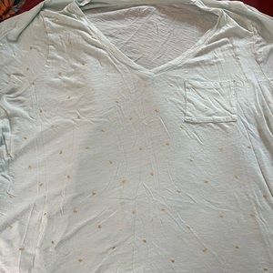 Mint green with gold polka dots